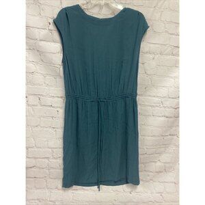Ann Taylor Loft Dress Womens Sz Medium Teal Belted Shift 6P Line Top Side Zip